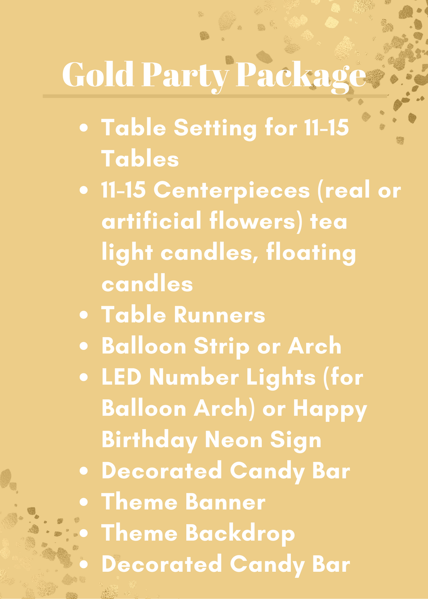 Gold Party Package
